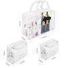 3Pcs Crystal Clear PVC Travel Toiletry Bag Kit for Women Men, Waterproof Vinyl Organizer Clear Makeup Bags with Zipper Handle Straps, Cosmetic Bag Pouch Carry on Airport Airline Compliant Bag Handbag view 3