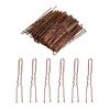 100 PCS Invisible Wave Hairgrip U Shaped Hair Pins Kit Large Heavy Duty Crinkled Hair Pins for Women and Ballet Bun with Box (2.4 in, Brown) view 1