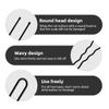 100 PCS Invisible Wave Hairgrip U Shaped Hair Pins Kit Large Heavy Duty Crinkled Hair Pins for Women and Ballet Bun with Box (2.4 in, Black) view 3