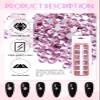 1620 Pcs Nail Art Rhinestones Pink Nail Charms Glass Nail Gems, Wsimily Crystal Flatback Shiny Mixed Nail Rhinestones Beads for DIY Manicure Craft with Tweezer Storage Box Picker Pencil view 3