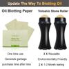 2Pcs Volcanic Face Roller Oil Control On The Go Oil-Absorbing Blotting Tool Natural Volcanic Roller Stone Ball (2PCS Black) view 2