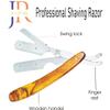 Jegwar Premium Professional Straight Edge Razor Natural Wood Scale  Sharp, High Hardness Carbon Steel Cutthroat Straight Edge Blade+100 Derby BLADES view 2