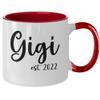 Gigi Coffee Mug, Two Toned Coffee Cup for Gigi, Baby Announcement for Gigi, Gigi Established 2022, Grandparent's Day Presents, from grandkids view 2