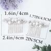 Asooll Gold Wedding Pearl Hair Comb Bride Crystal Headpiece Bridal Rhinestone Hair Clip Hair Accessories for Women(Set of 2) (B-Silver) view 3