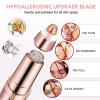 Eyebrow Trimmer for Women, Rechargeable Eyebrow Hair Remover, Painless Electric Razor with 2 x Replacement Heads, Eye Brow and Face Epilator Hair Removal (Rose Gold) view 3