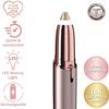 Eyebrow Trimmer for Women, Rechargeable Eyebrow Hair Remover, Painless Electric Razor with 2 x Replacement Heads, Eye Brow and Face Epilator Hair Removal (Rose Gold) view 4