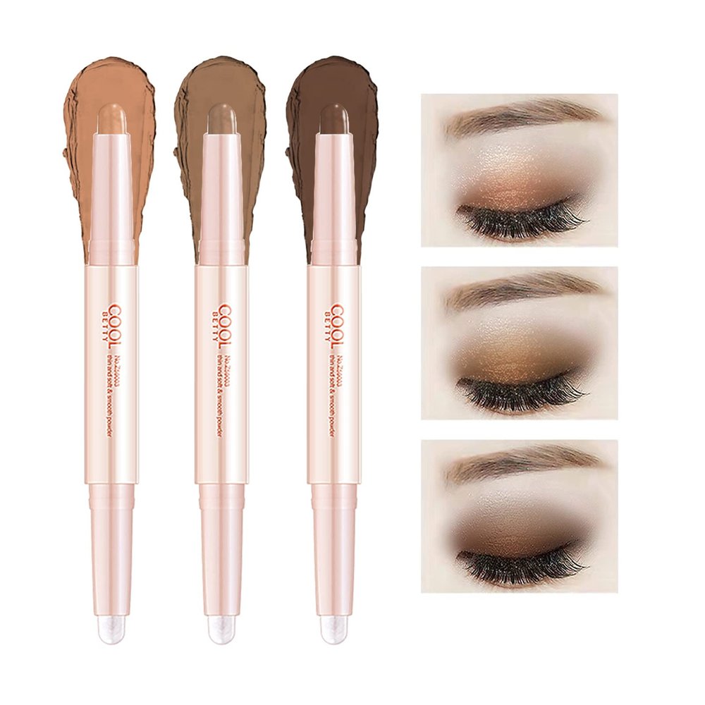 ICE LOVE Eyeshadow Pencil, Glitter Gradient 2 Tone Cream Eyeshadow Stick,Waterproof Long Lasting Double Heads Eyeshadow Stick. (12+23+33)