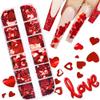 Heart Nail Art Glitters,12 Grids 3D Heart Nail Sequins for Valentine Day,Love Heart Nail Decals for Women,Holographic Red Heart Nail Stickers for Acrylic Nails Supplies,Designer Nail Art Decoration view 1