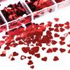 Heart Nail Art Glitters,12 Grids 3D Heart Nail Sequins for Valentine Day,Love Heart Nail Decals for Women,Holographic Red Heart Nail Stickers for Acrylic Nails Supplies,Designer Nail Art Decoration view 3