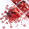 Heart Nail Art Glitters,12 Grids 3D Heart Nail Sequins for Valentine Day,Love Heart Nail Decals for Women,Holographic Red Heart Nail Stickers for Acrylic Nails Supplies,Designer Nail Art Decoration view 4
