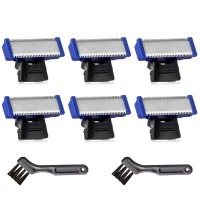 6PCS LinMei Replacement Shaver Heads for 1st Generation Micro Touch Solo Men's Trimmer with 2 Cleaning Brushes
