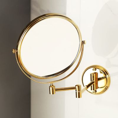 166 Makeup Mirror Wall Mount, Extendable Double Sided Vanity Mirror with 3X Magnification, Adjustable Spinning Double Sided Round Makeup Mirror for Bathroom & Vanity Dcor,