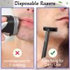 Chumia 500 Pcs Disposable Twin Blade Razor Shaving Safety Razor for Men Individually Wrapped with Clear Safety Cap Bulk Packed Portable for Hotel Guest House Travel Home Use(Black) view 4