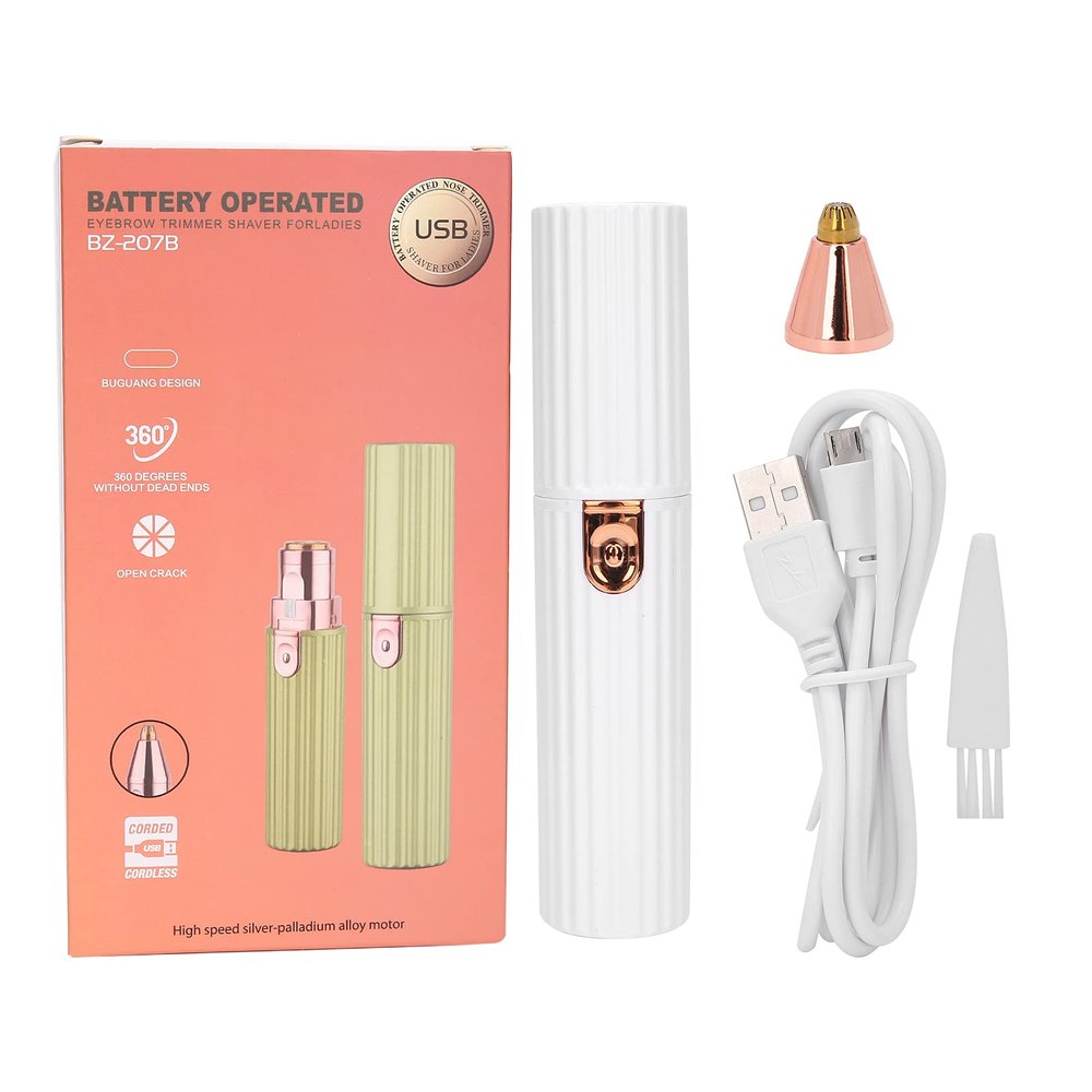 2in1 Mini Eyebrow Trimmer, Electric Protable Lip Cheek Hair Remover Hair Removal Machine with Light for Your Mother Girlfriend Wife