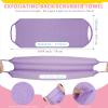 4 Pack Exfoliating Washcloth Back Scrubber Set, 2 Exfoliating Body Scrubber Nylon Back Body Scrub Towel, 2 Pairs Shower Gloves for Women Men Bath Shower Exfoliation(Pink, Purple) view 2
