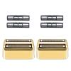 2 Pack Shaver Replacement Foil and Cutters Compatible with BaBylissPRO Double FXFS2 Metal Shaver foil Replacement,Golden view 1
