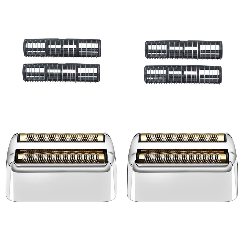 2 Pack Shaver Replacement Foil and Cutters Compatible with BaBylissPRO Double FXFS2 Metal Shaver foil Replacement,Silver