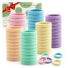 100 Pcs Thick Seamless Spring Hair Ties, Ponytail Holders Hair Accessories No Damage for Thick Hair Christmas Gift(Spring Colors) view 1