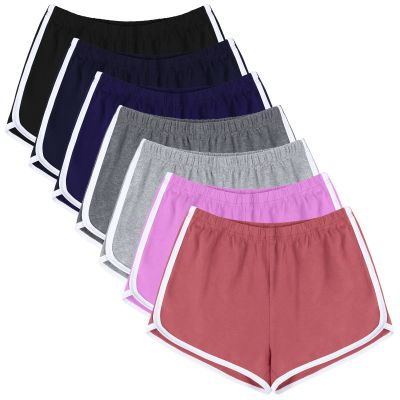 URATOT 7 Pack Womens Cotton Shorts, Dolphin Booty Athletic Gym Sports Shorts for Yoga Lounge Running