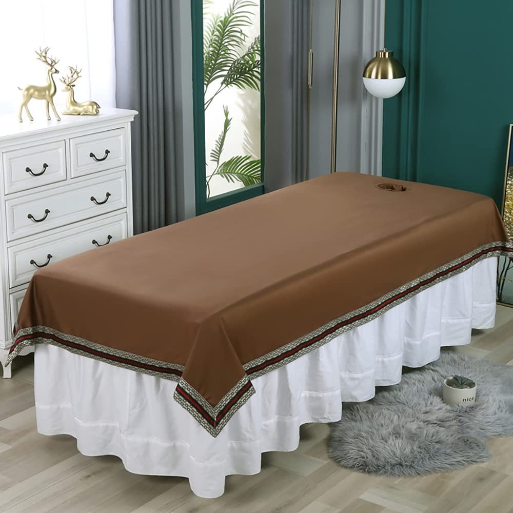 Exquisite Living Room Bed Sheet for Beauty Salon Modern Easy to Clean Beauty Salon Massage Table Bed Sheet Elegant Living Room Bed Cover for Salon Massage Bed Set Massage Parlor Be-G L245xw135cm