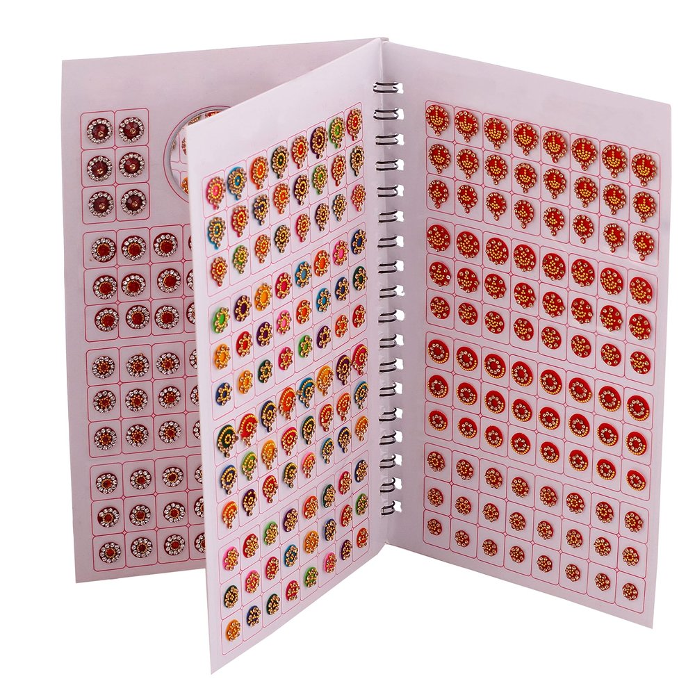 THANU'S CRAFT Forehead Kumkum Stickers Designer Bindi Booklet For Women (372 Bridal Bindi Book) Mix Size Multicolour
