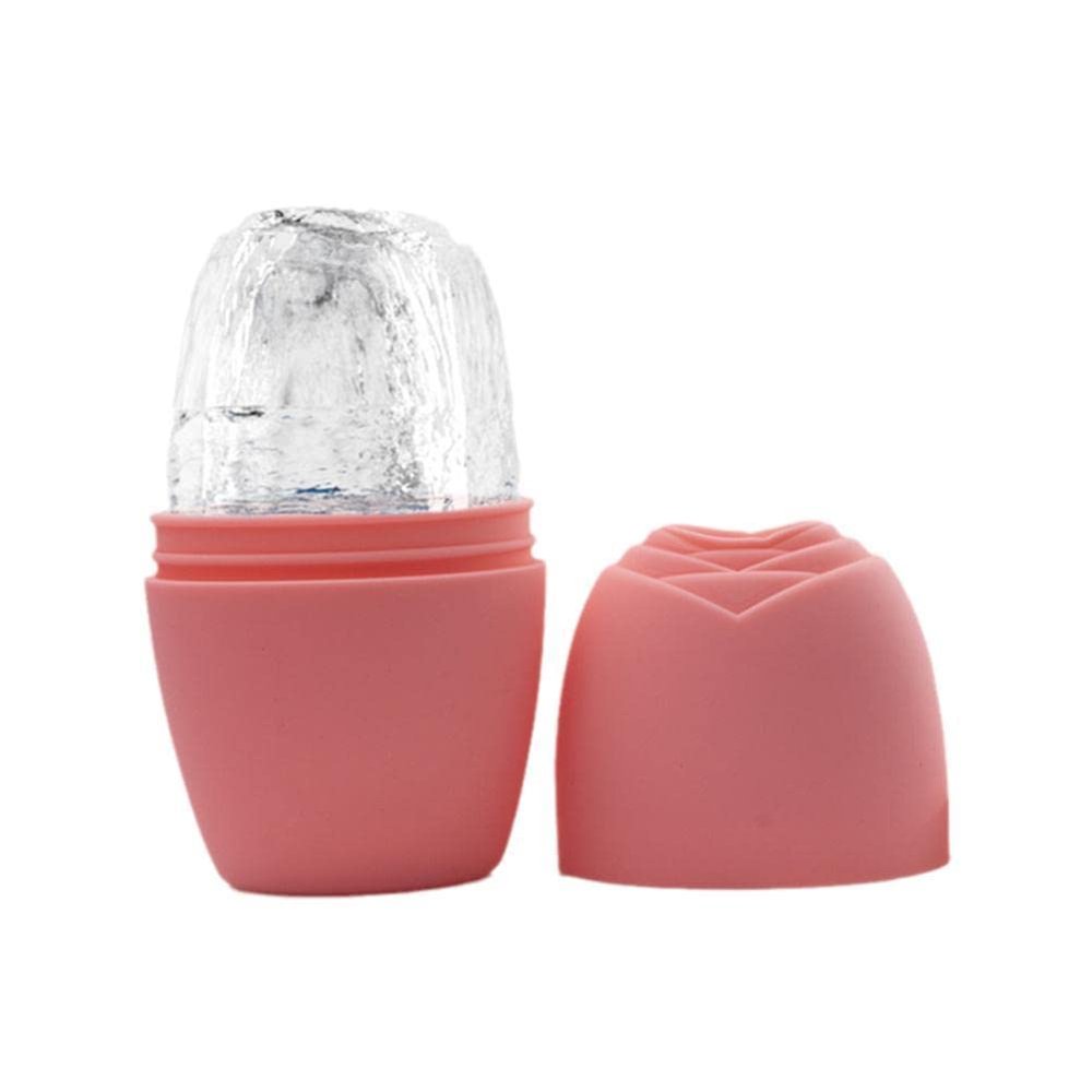 DMSUO Ice Roller for Face,Silicone Ice Mold for Face and Eyes,Massage Face Puffing Swelling Skin Care Ice Face Roller, Orange, One-size