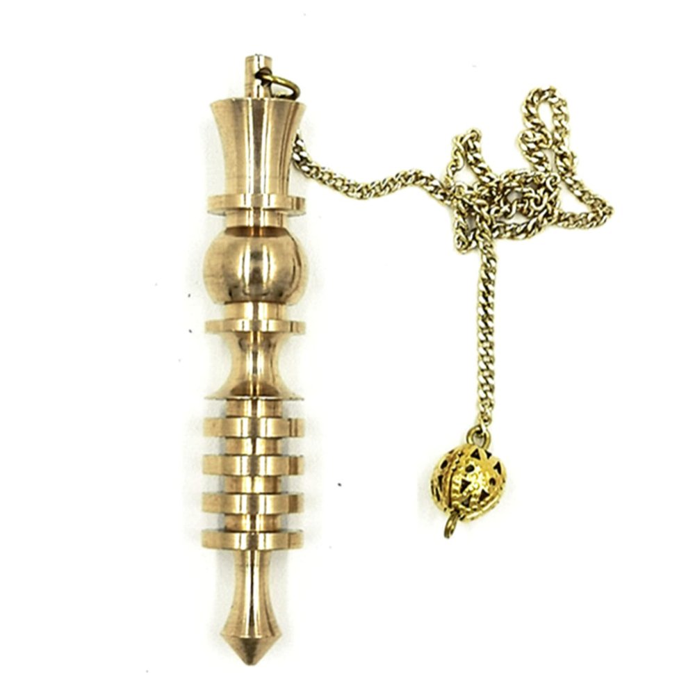 Brass Dowsing Pendulum Reiki Balancing Chakras, Aura Cleansing, Water Divining, Ghost Hunting, Meditation Chi (coppery)