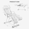 Artist hand Massage Table Facial Bed Massage Bed for Eyelash Extensions Salon Chair with Tray,Split Footrests(White) view 3