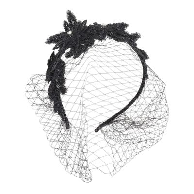 FOMIYES Elegant Bridal Veil Headband Black Mesh Veil Hair Accessory for Wedding