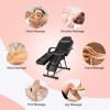 Artist hand Massage Table Facial Bed Eyelash Extension Massage Bed with Tray, Split Footrests (Black) view 4