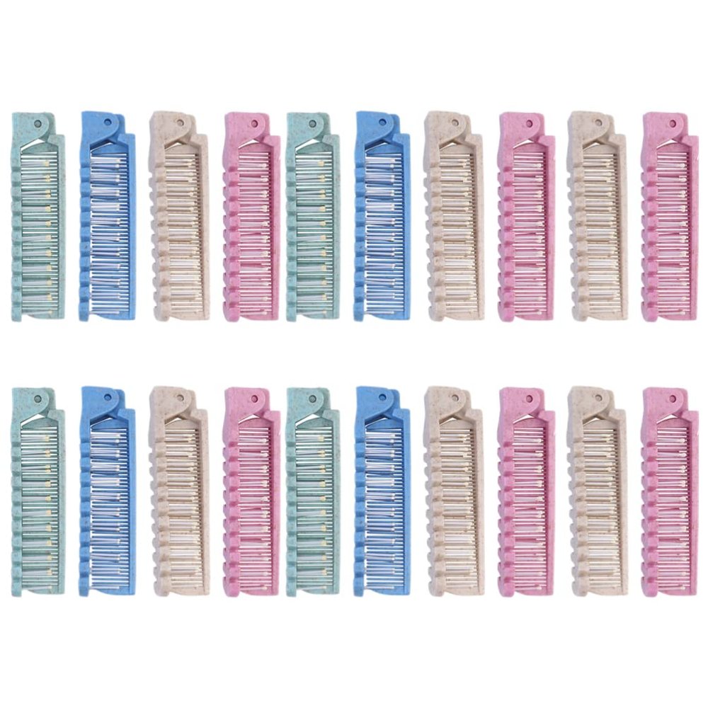 Healeved 20pcs Portable Outdoor Folding Hair Combs for Travel Massaging and Smoothing Professional Hair Styling Combs for Camping and Daily Use Random Style
