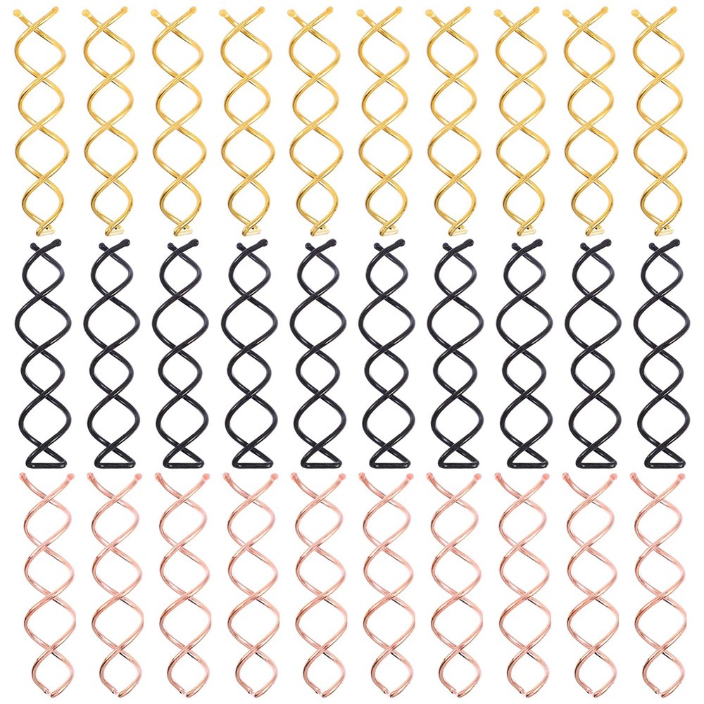 KALLORY 30pcs Spiral Hairpin Bun Maker Durable Hair Clips for Diy Hairstyles Invisible Twists for Women Girls and Brides
