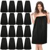 Janmercy 16 Pcs Disposable Spa Wraps for Women with Adjustable Closure Non Woven Towel Sweat Steaming Salon Bathrobe(Black) view 1