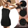 Janmercy 16 Pcs Disposable Spa Wraps for Women with Adjustable Closure Non Woven Towel Sweat Steaming Salon Bathrobe(Black) view 3