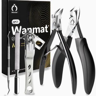 5 in 1 Professional Toenail Clippers for Thinck & Ingrown Nails, Upgraded Podiatrist Toe Nail Clippers for Men, Sharp Blade Nail Cutter Set, Wanmat