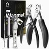 5 in 1 Professional Toenail Clippers for Thinck & Ingrown Nails, Upgraded Podiatrist Toe Nail Clippers for Men, Sharp Blade Nail Cutter Set, Wanmat view 1