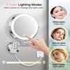 Gospire 9 Wall Mounted Lighted Magnifying Mirror, 1X/10X Magnification Double-Sided LED Bathroom Mirror, 3 Color Lights & Stepless Dimming with Touch Sensor, Extendable Arm 360 Swivel for Shaving view 4