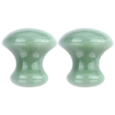 Uonlytech Ice Roller 2Pcs Facial Tools, Green Jade Quartz Massage Rollers Stones Scraping Massage Tool for Women Home Spa
