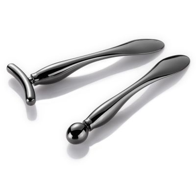 LISAPACK 2PCS Metal Eye Cream Applicator Wand Stick, Massager Tool for Facial Massage, Reduce Puffiness (Champagne)