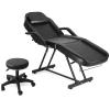 Artist hand Massage Table Adjustable Massage Bed with Barber Stool Spa Bed Salon Massage Equipment Barber Chair Salon Chair Black view 1