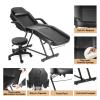 Artist hand Massage Table Adjustable Massage Bed with Barber Stool Spa Bed Salon Massage Equipment Barber Chair Salon Chair Black view 4