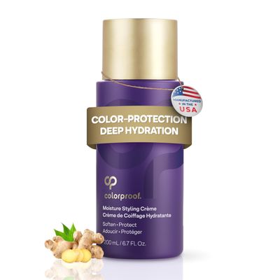 Colorproof Moisture Styling Crme 6.7FL. Oz. Leave-In Moisturizing Heat and Color Protection Cream for Smooth & Soft Finish, Gingered Amber Scent