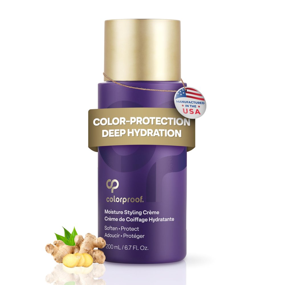 Colorproof Moisture Styling Crme 6.7FL. Oz. Leave-In Moisturizing Heat and Color Protection Cream for Smooth & Soft Finish, Gingered Amber Scent