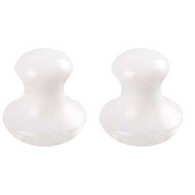 Uonlytech Spa Energy Round Jade Massage Mushroom Head Massager for Trigger Point Therapy Handheld Muscle Scraper Tool to Improve Circulation and Body Compact 3.1 Inch Size
