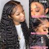Deep Wave Lace Front Wigs Human Hair 13x4 Deep Wave Frontal Wig with Baby Hair 180% Density Deep Wave Wigs for Black Women Curly Lace Front Wig Human Hair Pre Plucked Hairline (Deep Wave Wig, 20 Inch) view 3