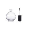 1 Piece Large Capacity 75ml (2.5oz) Empty Nail Polish Bottles with Brush Spherical Clear Glass Nail Polish Bottles Refillable Nail Polish Glass Bottles Containers for DIY Nail Art, Black Lid view 2