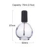 1 Piece Large Capacity 75ml (2.5oz) Empty Nail Polish Bottles with Brush Spherical Clear Glass Nail Polish Bottles Refillable Nail Polish Glass Bottles Containers for DIY Nail Art, Black Lid view 3