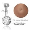 DJCIW Professional Belly Button Piercing Kit - 14G 316L Stainless Steel Belly Button Rings with Piercing Needles Set with Disposable Clamps Complete Body Jewelry Starter Kit for Home Use Silver view 2