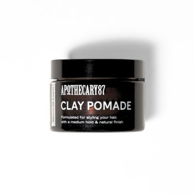 Apothecary 87 Clay Pomade 50ml Cruelty Free Hair Clay Medium Hold Creates Volume and Texture, Clear