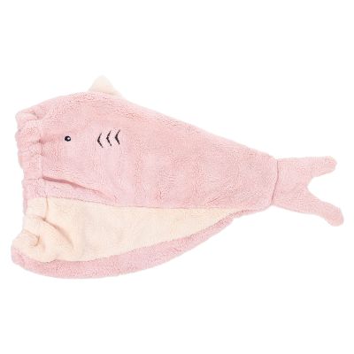 Beaupretty Cartoon Coral Fleece Hair Drying Hat for Boys and Girls Super Absorbent Hair Towel Wrap Quick-Dry Design Comfortable Elastic Band